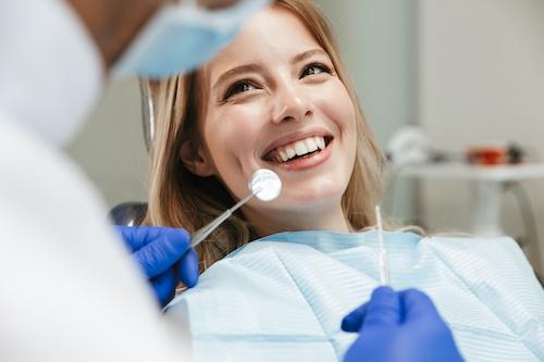A patient ready for check up in Train Station Dental, NJ